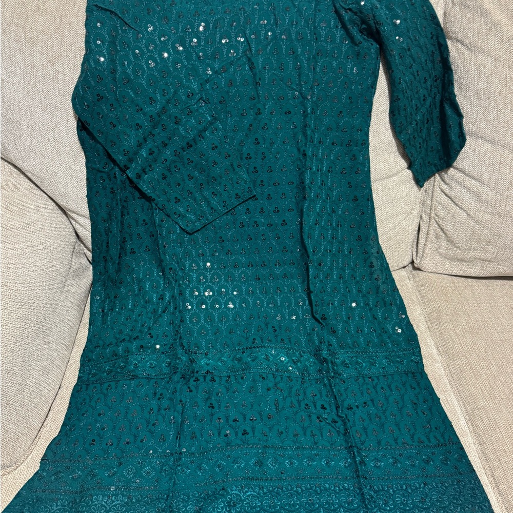 Teal Lace Dress